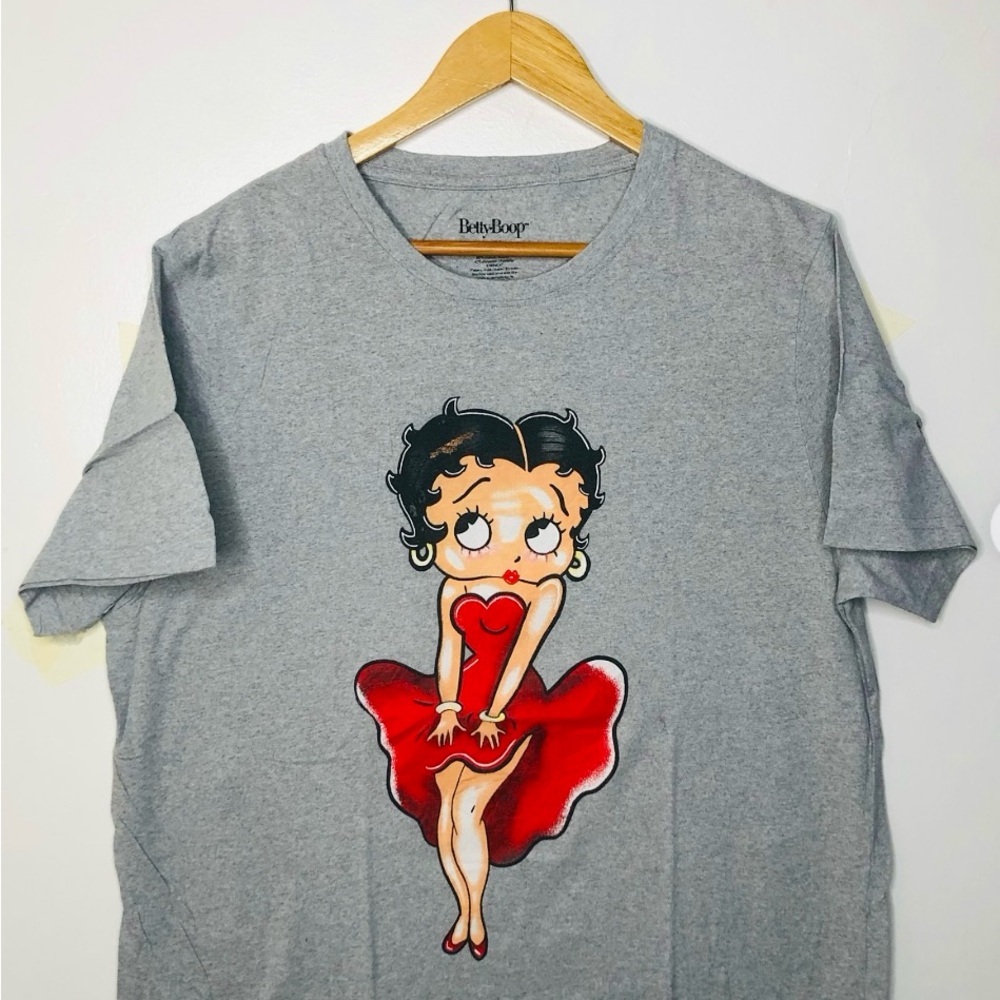 Betty Boop Gray Tee with Red Dress Design